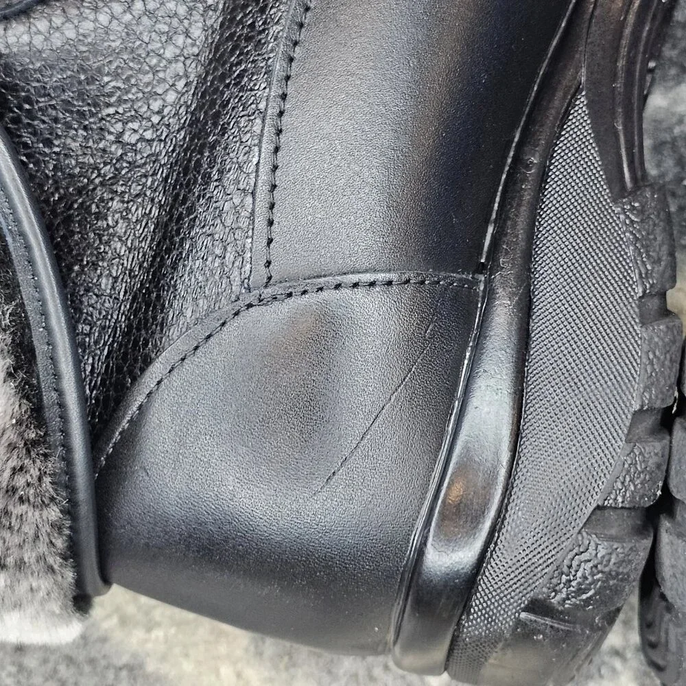 Toe Warmers Canada Womens‎ Black Boots Waterproof Faux Fur Lined Foldover Sz 9
